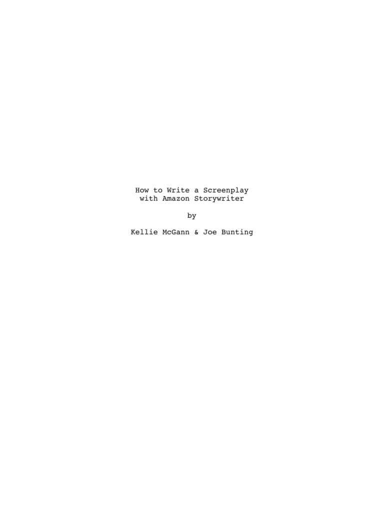 How To Write A Screenplay Sample Pdf