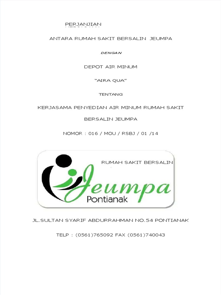 Pdf perjanjian kerjasama air minum compress pdf