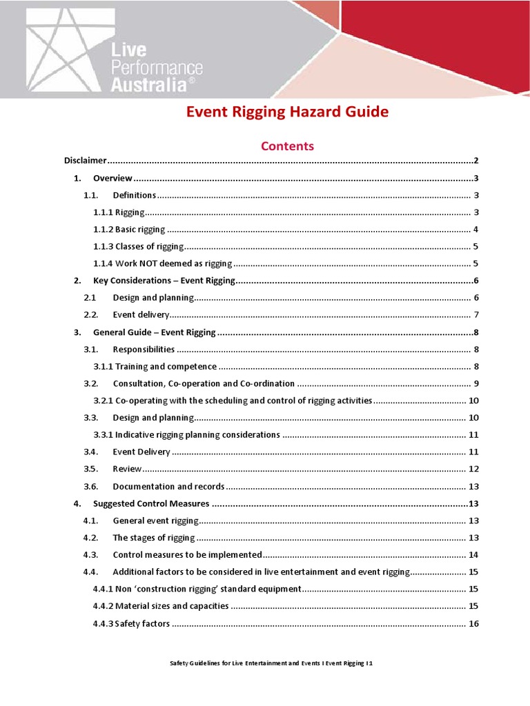 Event Rigging Safety Guidelines | PDF | Occupational Safety And Health ...