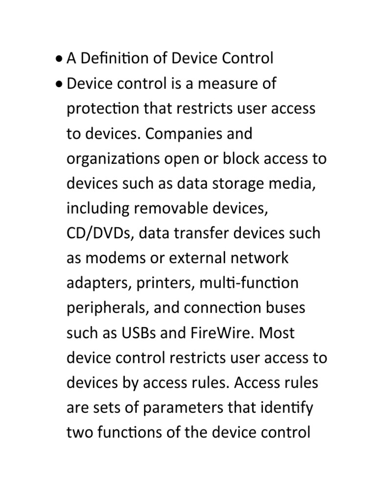 Comprehensive Overview of Device Control Purposes, Benefits, and Role
