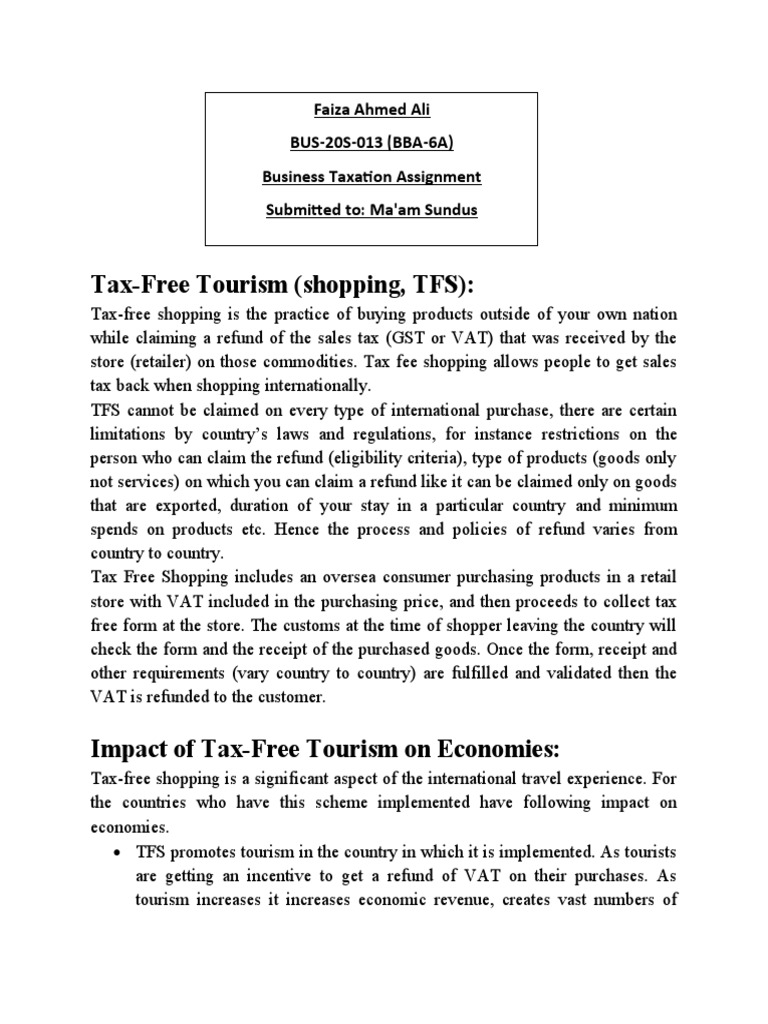 Taxation Assignment PDF Tax Exemption Value Added Tax