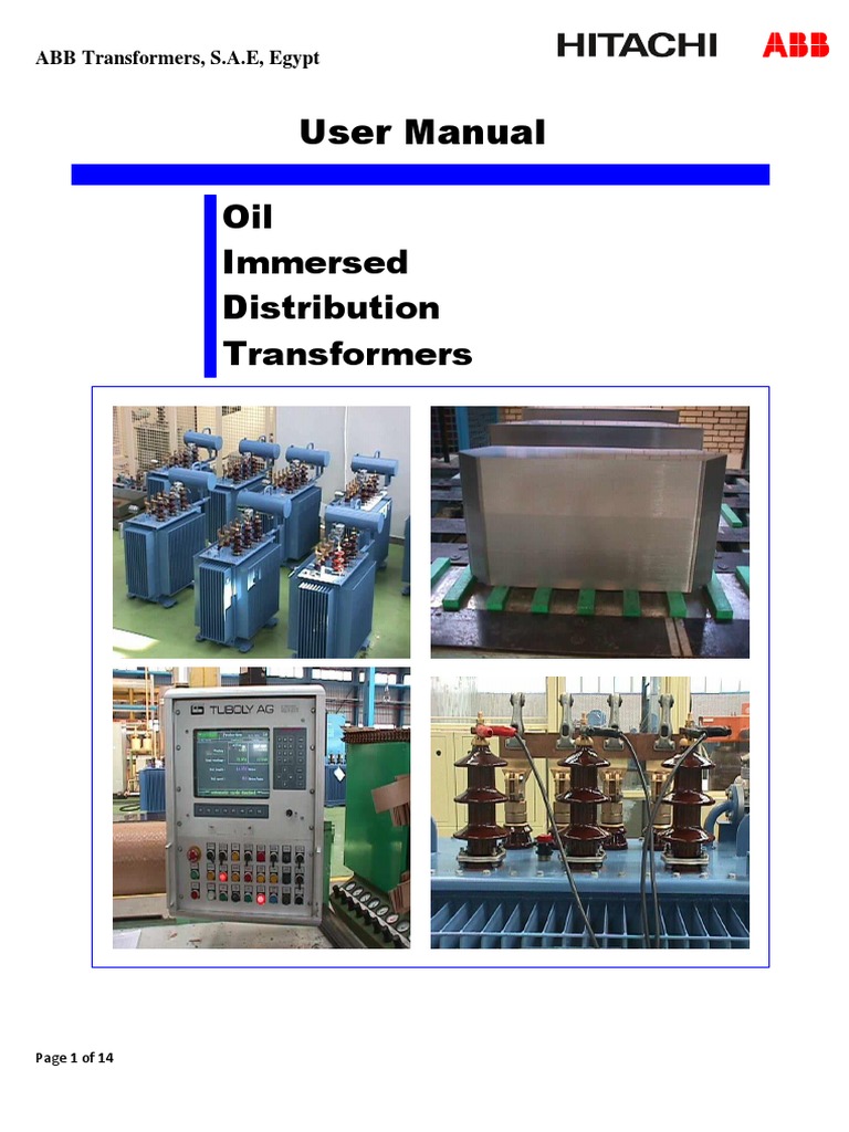 ABB Oil Immersed Transformer Manual | PDF | Transformer | Electrical ...