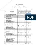 Daftar Nilai 8F SPLDV