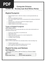 Society Law and Ethics & Cyber Law-Notes