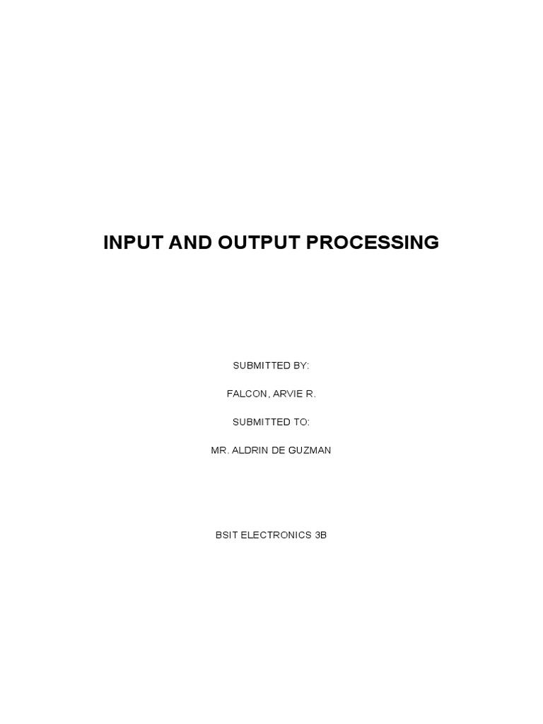 Input and Output Processing | PDF | Programmable Logic Controller ...