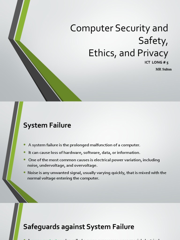 Computer Security and Safety, Ethics, and Privacy: Ict Long # 5 | PDF ...