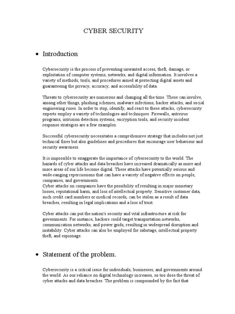 Cyber Security Introduction | PDF | Security | Computer Security