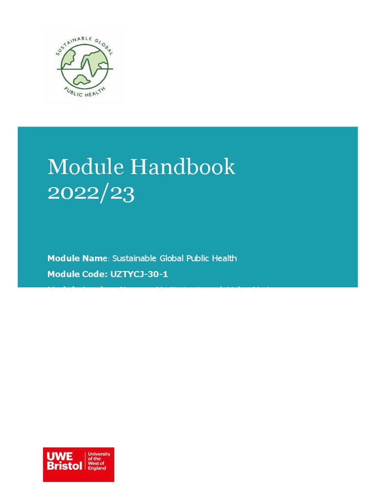 Sustainable Global Public Health Handbook | PDF | Sustainability | Nursing