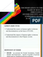 Discrimination On The Basis of Sexual Orientation, Gender Identity and Expression (Sogie) in The Philippines