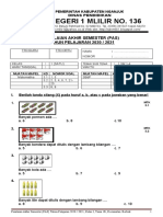 Soal Pas (K13) Kelas 1 Tema 1B