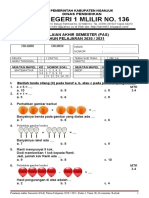 Soal Pas (K13) Kelas 1 Tema 2B