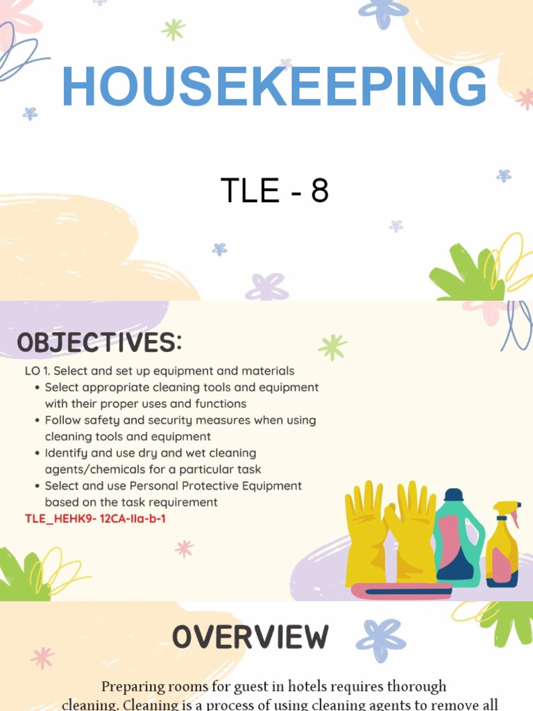 Housekeeping 8 PDF Personal Protective Equipment Materials
