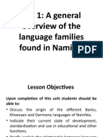 EL0 1: A General Overview of The Language Families Found in Namibia
