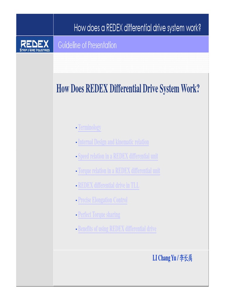 Understanding REDEX Differential Drive | PDF | Machines | Motion (Physics)
