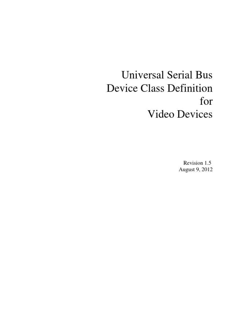 UVC 1.5 Class specification PDF Video Usb