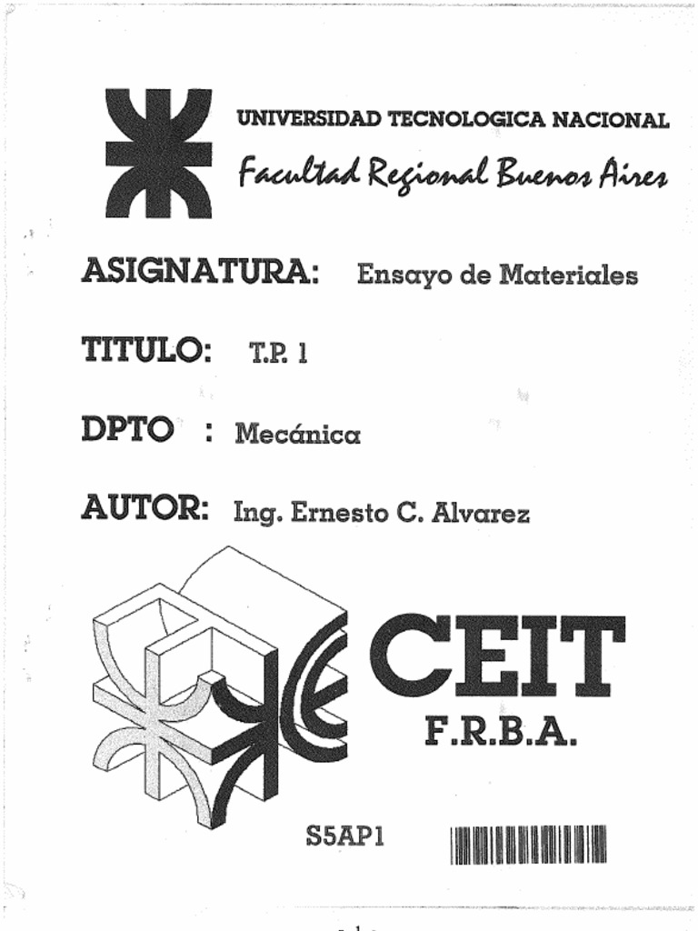 T.P. 1 Tracción (Utn Frba) | PDF | Fractura | Deformación (Mecánica)