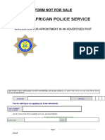 South African Police Service: Form Not For Sale