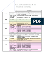 Cronograma de Actividades de Tutoria Año 2018