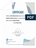 Certificado curso atendimento cliente