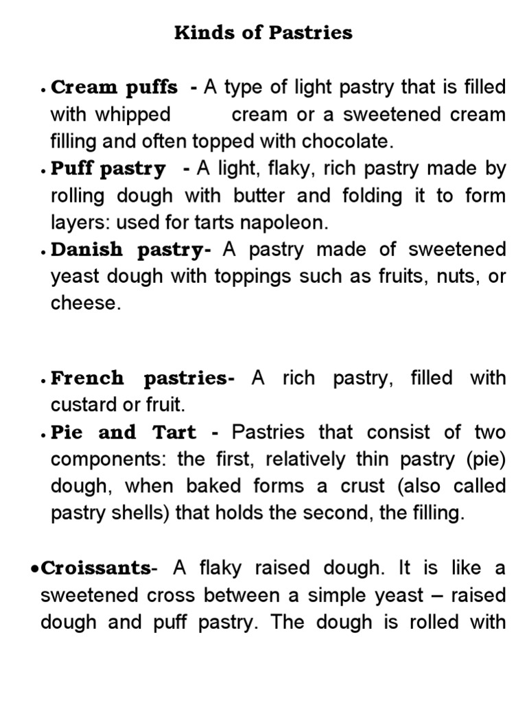 Kinds of Pastries PDF