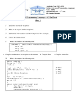 Advanced Programming Languages - CS 2nd Level Sheet 1