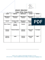 Horario Grado Segundo: Titular: Diana Sirley Hoyos García