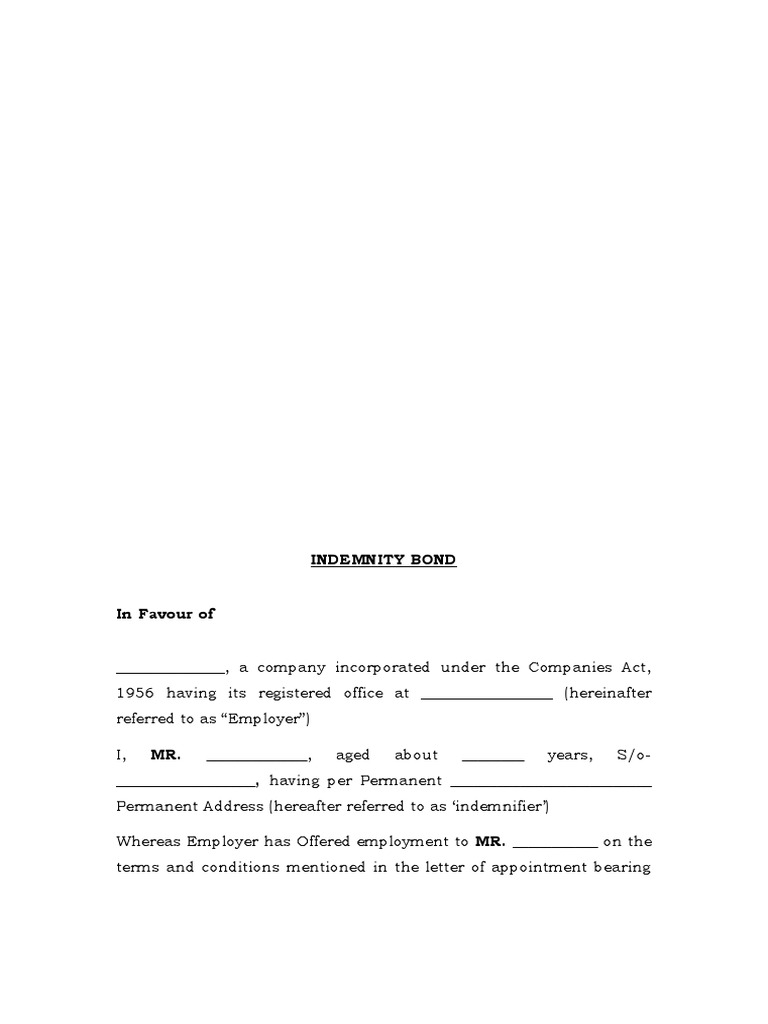 Indemnity Bond: Know Importance, Characteristics, Benefits And Sample ...