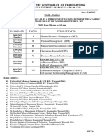 Office of The Controller of Examinations: Time - Table