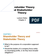 Shareholder Theory and Stakeholder Theory: Lecture Notes