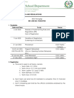 Implementing Rules and Regulations: Mr. and Ms. Panagtigi I. Timetable Date and Time To-Do Venue