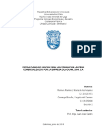 Estructuras de Costos para Los Productos Lácteos Comercializados Por La Empresa Dilackami, 2004, C.A