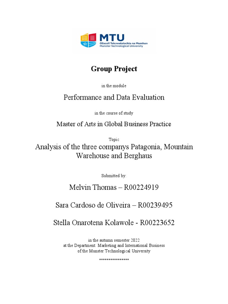 Performance and Data Evaluation: Group Project | PDF | Recycling | Retail