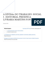 A Divisao Do Trabalho Social I - Editorial Presenca L1Vraria Martins Fontes
