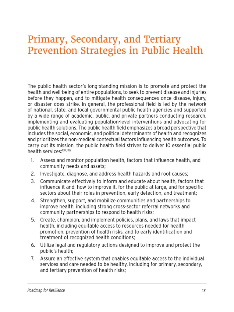 Part II 4. Primary Secondary and Tertiary Prevention Strategies in ...