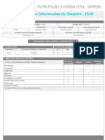 Formulário de Informações Do Desastre - FIDE: Sistema Nacional de Proteção E Defesa Civil - Sinpdec