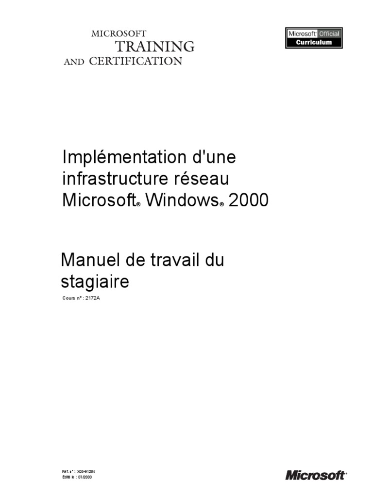 Implémentation D'une Infrastructure Réseau Microsoft Window | PDF ...