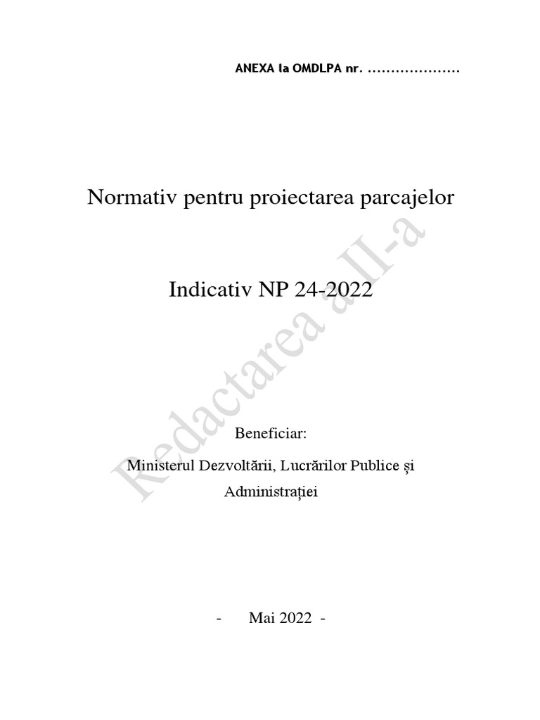 NP 24-2022 Normativ Privind Proiectarea Parcajelor | PDF
