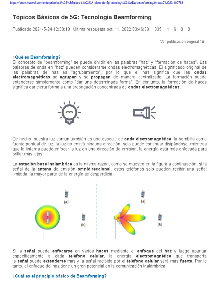 Introducción al Beamforming en 5G | PDF | Antena (Radio) | Olas