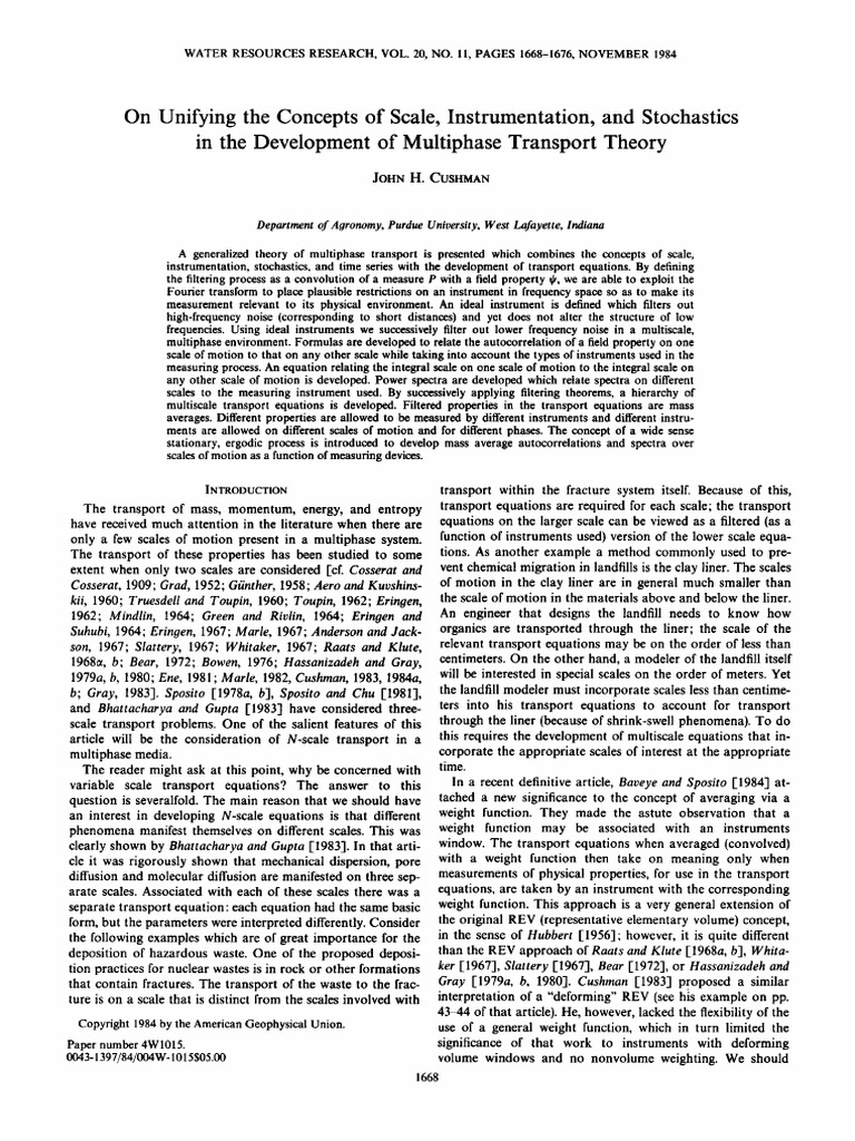 On unifying the concepts of scale instrumentation and stochastics in