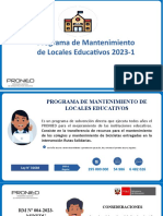 Programa de Mantenimiento de Locales Educativos 2023-1