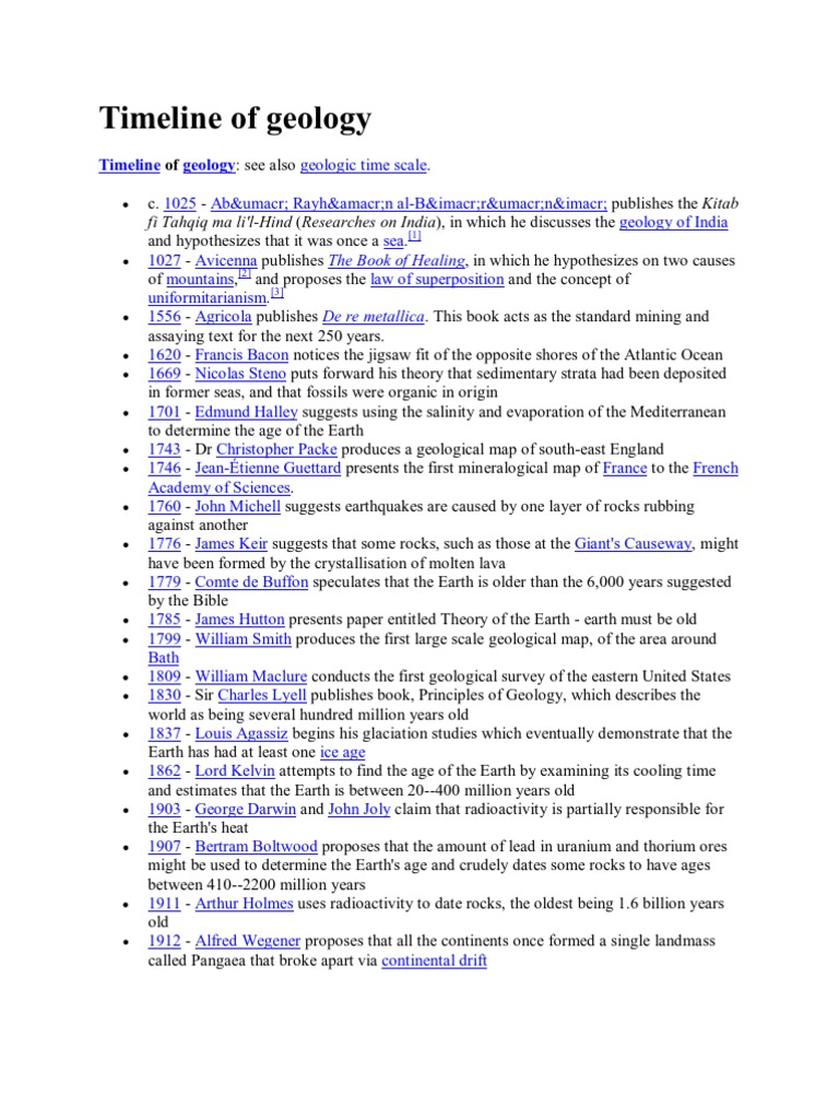 Timeline of Geology | Geologic Time Scale | Geology