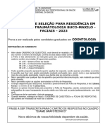 Uff-Coremu2023-Provaresidenciacirurgiaetraumatologia Buco Maxilo Faciais