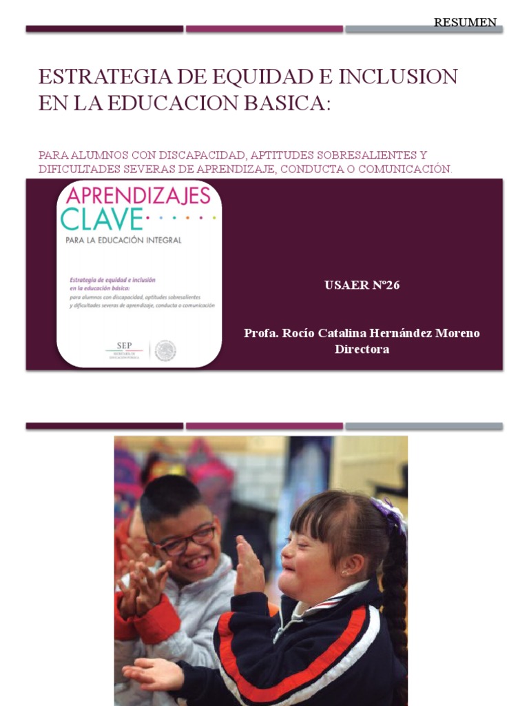 Estrategia de Equidad e Inclusion en La Educacion | PDF | Plan de ...