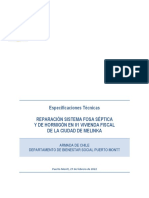 Especificaciones Técnicas Reparación Sistema Fosa Séptica Y de Hormigón en 01 Vivienda Fiscal de La Ciudad de Melinka