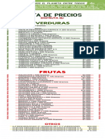 Lista de Precios: Verduras