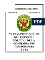 Cartas Funcionales Del Personal Policial de La Comisaria PNP Tambobamba