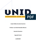 Actividades Segundo Parcial - Derecho Financiero