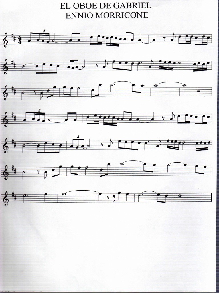 OBOE DE GABRIEL PIANO PDF