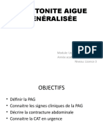 Péritonite Aigue Généralisée: Module: Urgences Chirurgicales Année Académique: 2019-2020 Niveau: Licence 3