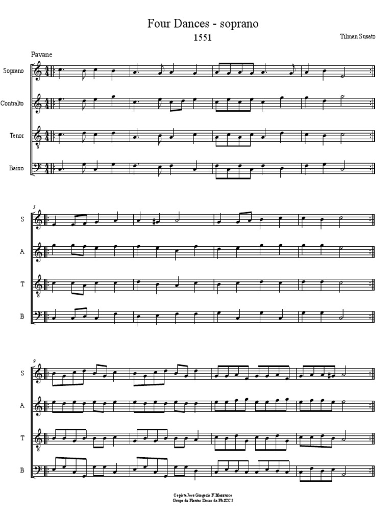 Four Dances Pavane e Branle v.2 | PDF